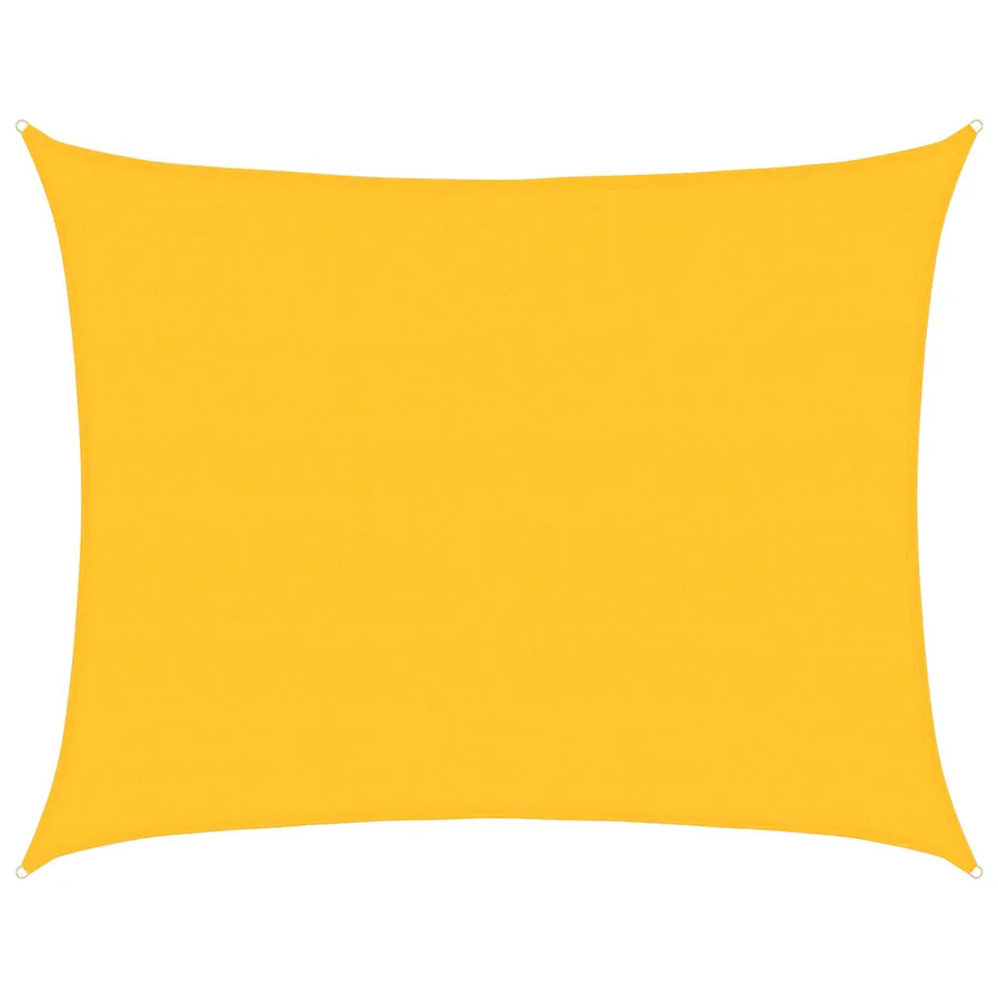 Voile d'ombrage 160 g/m² rectangulaire jaune 6x7 m PEHD - 2
