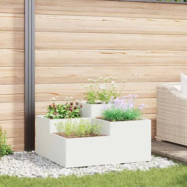 Cache-pot de jardin Blanc 100 x 100 x 48 cm Acier