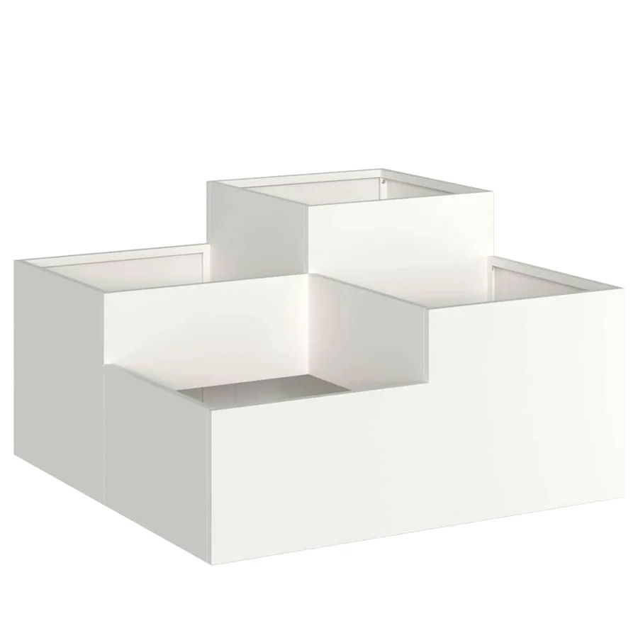 Cache-pot de jardin Blanc 100 x 100 x 48 cm Acier - 2