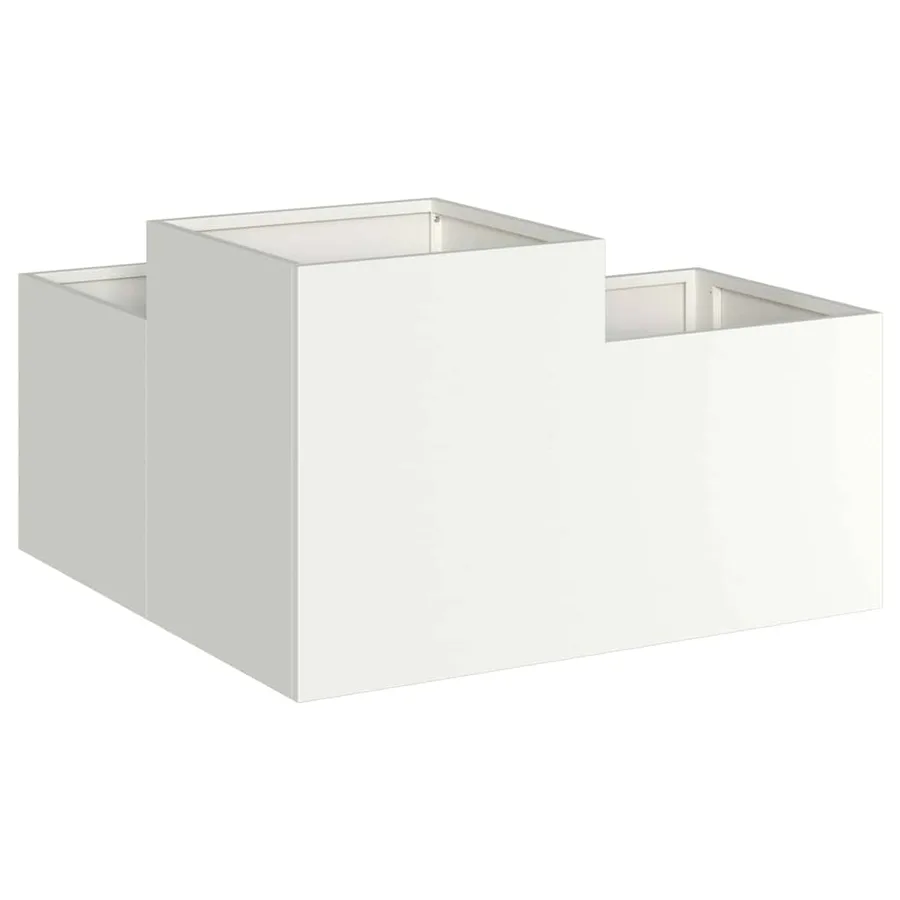 Cache-pot de jardin Blanc 100 x 100 x 48 cm Acier - 5