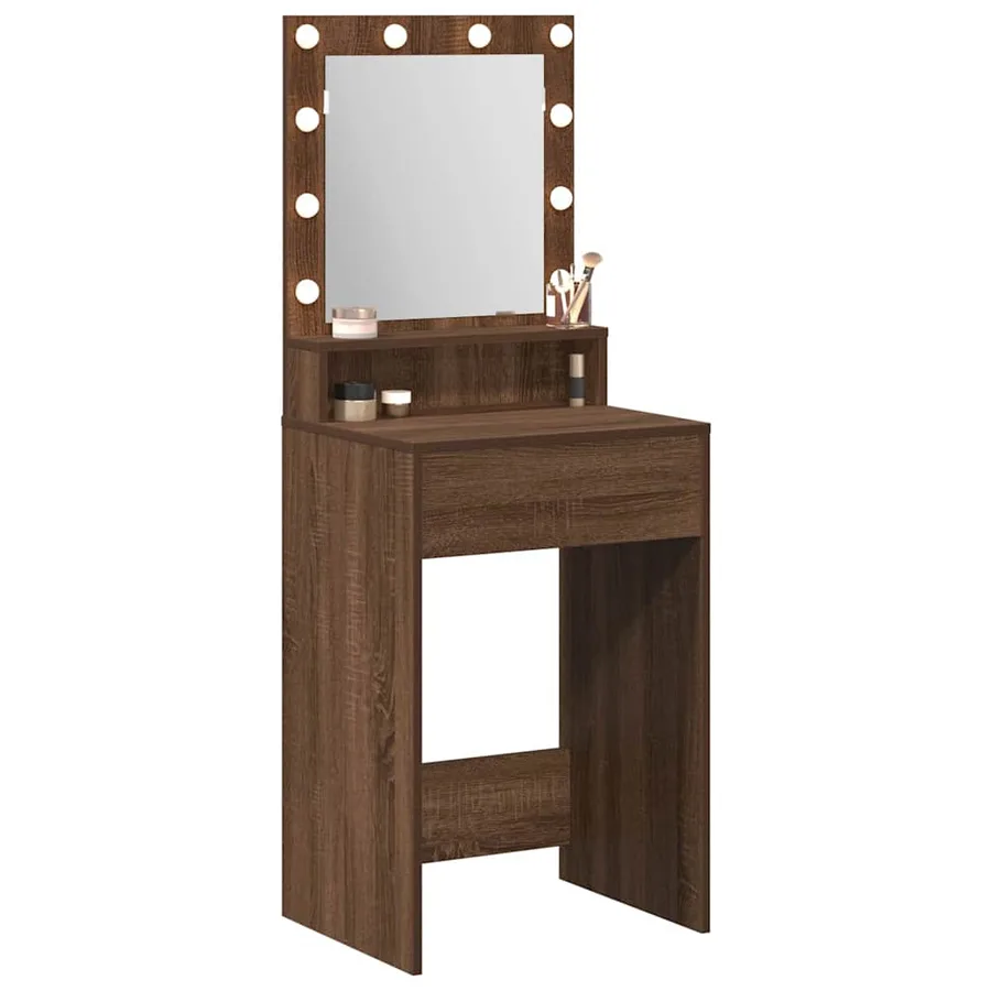 Table de Toilette Chêne brun 50 x 41 x 135 cm Bois d'ingénierie - 3