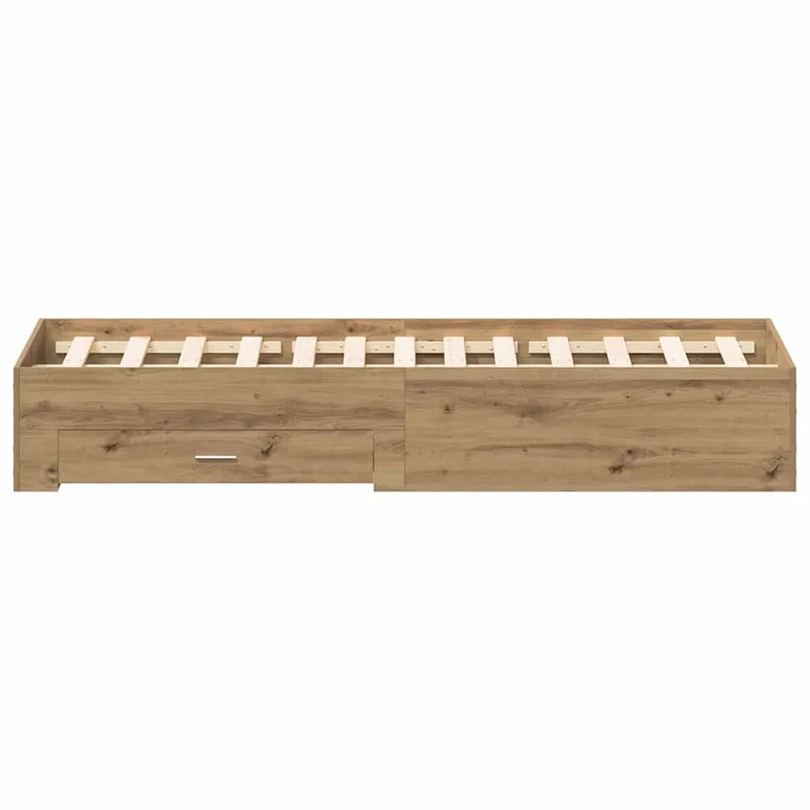 Cadre de lit Chêne artisanal 135 x 190 cm Bois d'ingénierie - 6