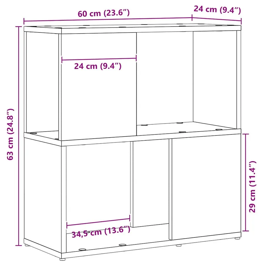 Ensemble meuble TV Noir 60 x 24 x 63 cm Bois d'ingénierie - 8