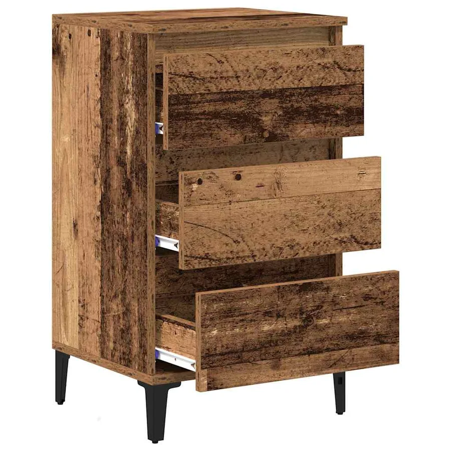 Cabinet de chevet Bois ancien 45 x 35 x 44 cm Bois d'ingénierie - 5
