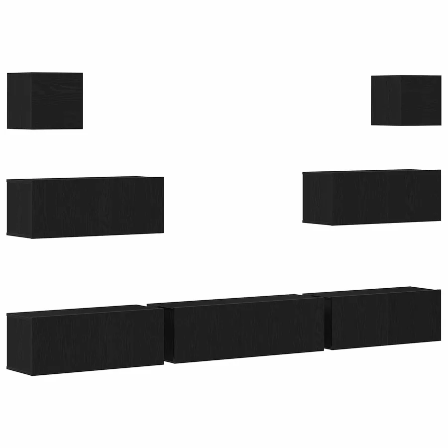 Ensemble meuble TV 7 pcs Chêne noir 100 x 30 x 30 cm - 2