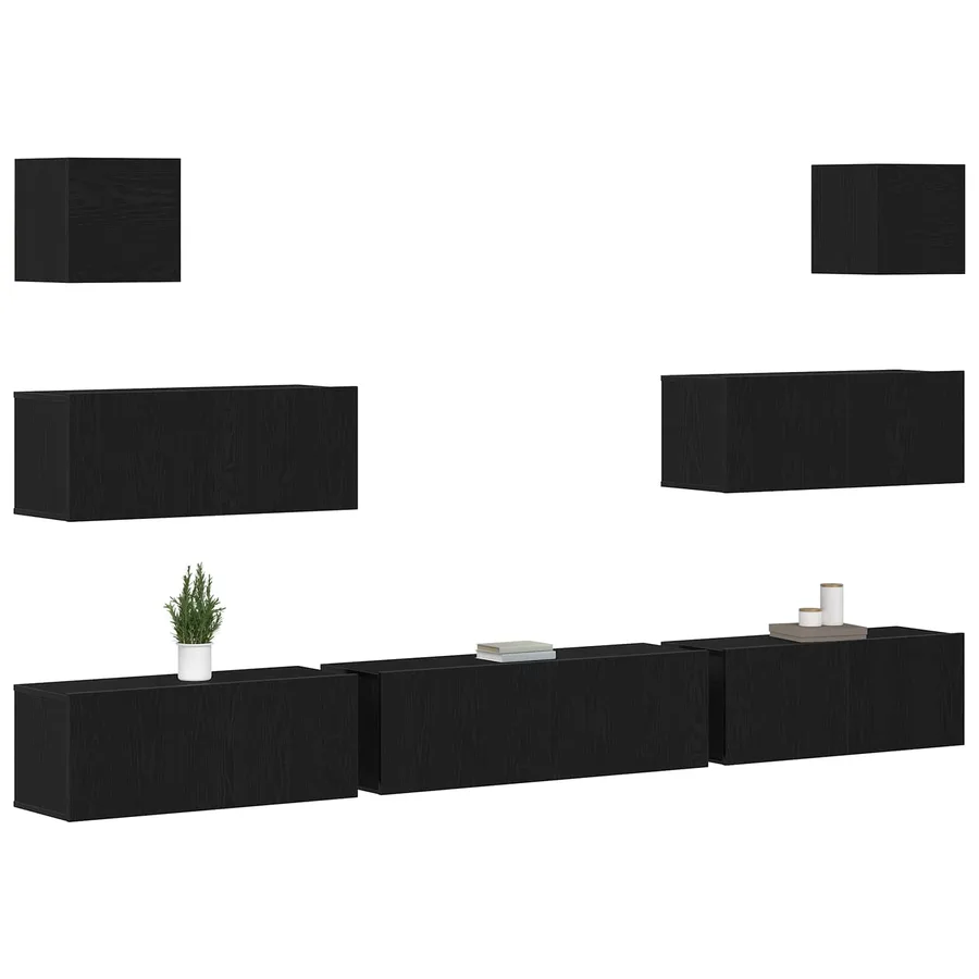Ensemble meuble TV 7 pcs Chêne noir 100 x 30 x 30 cm - 3
