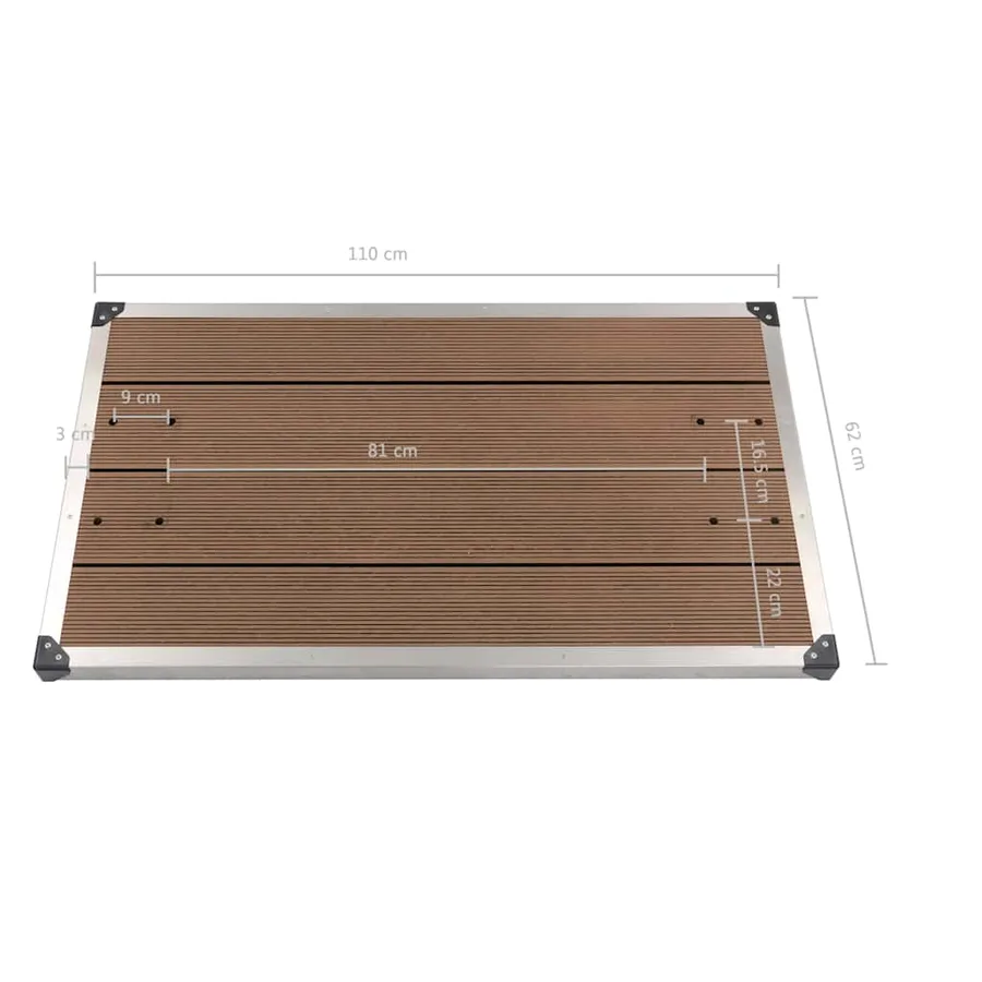 Douche de jardin avec base marron 225 cm Acier inoxydable - 17
