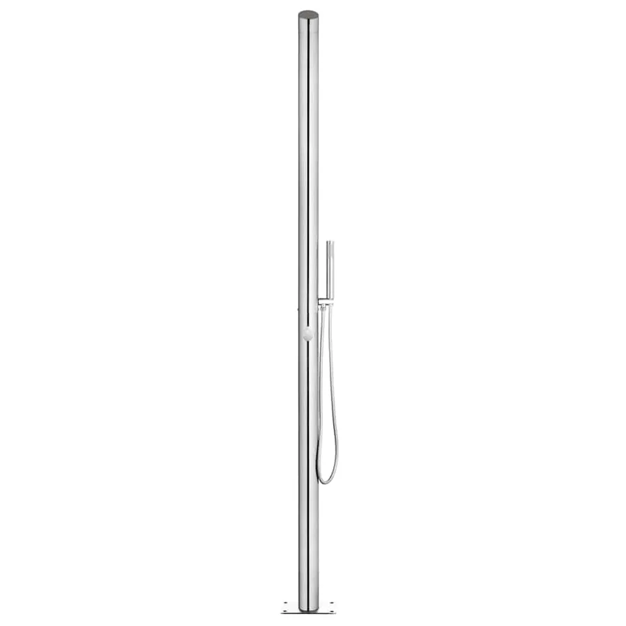 Garden Shower with Brown Base 225 cm Stainless Steel - 5