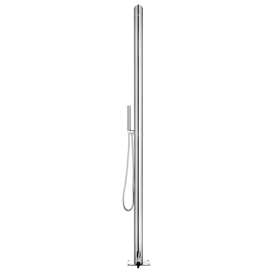 Douche de jardin avec base marron 225 cm Acier inoxydable - 6