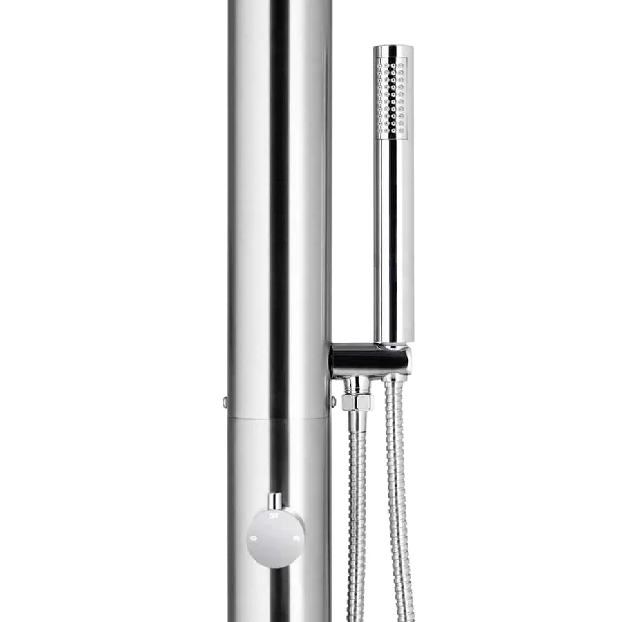 Garden Shower with Brown Base 225 cm Stainless Steel - 7