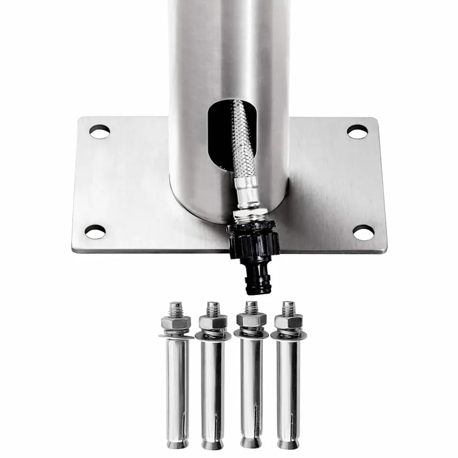 Douche de jardin avec base marron 225 cm Acier inoxydable - 8