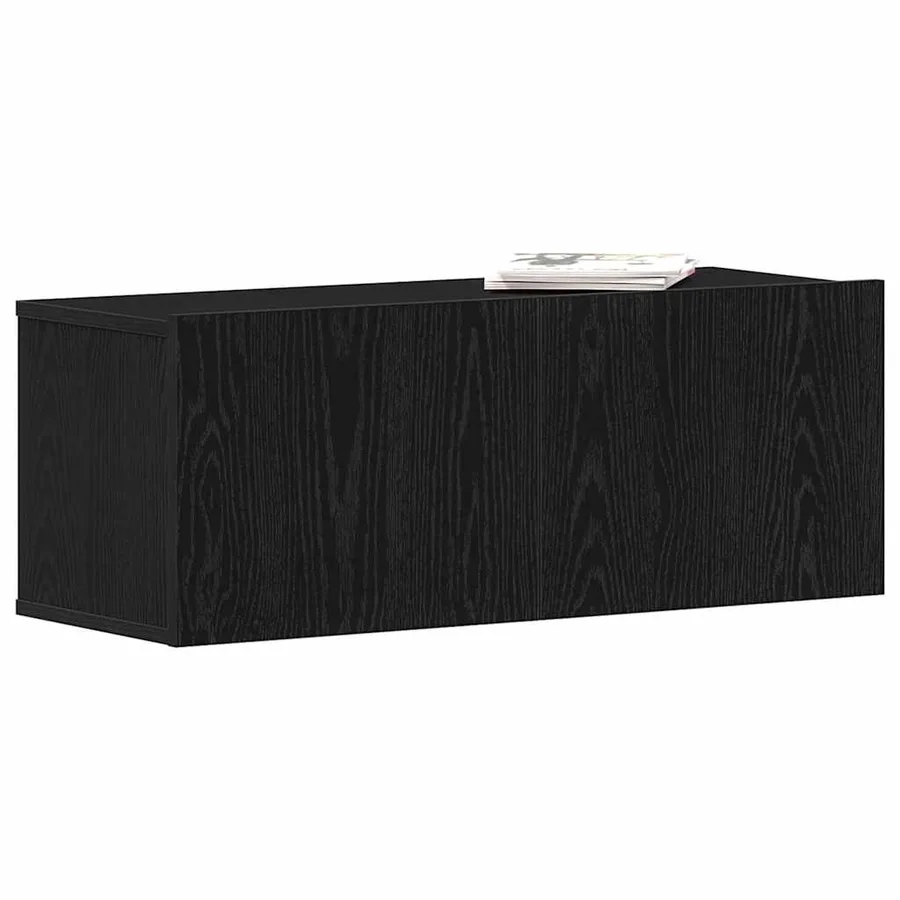 Meuble TV Chêne noir 80 x 30 x 30 cm Bois d'ingénierie - 3