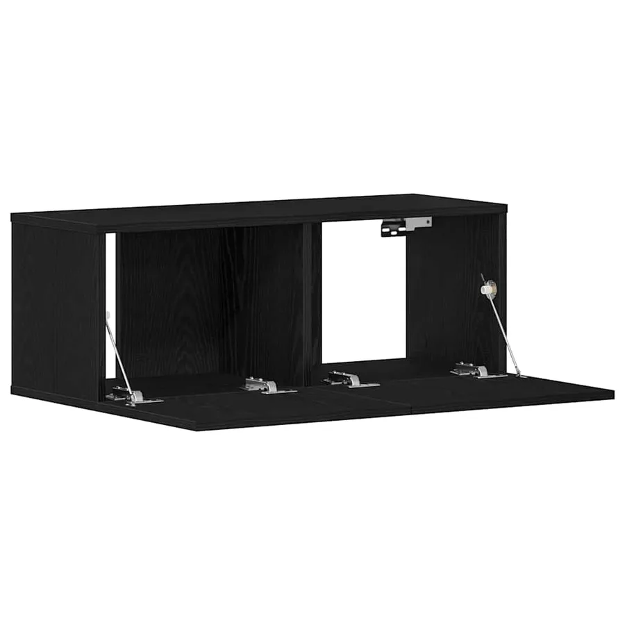 Meuble TV Chêne noir 80 x 30 x 30 cm Bois d'ingénierie - 5