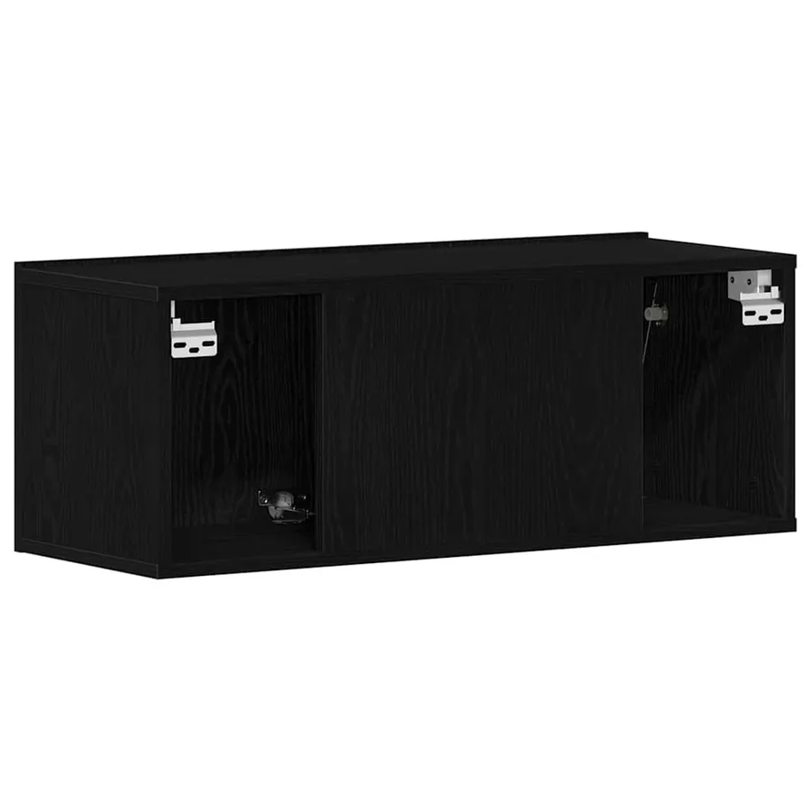 Meuble TV Chêne noir 80 x 30 x 30 cm Bois d'ingénierie - 6