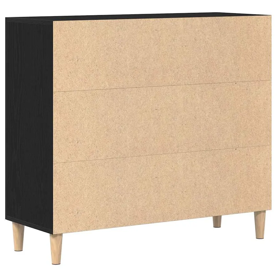Buffet Chêne noir 90 x 34 x 80 cm Bois d'ingénierie - 6