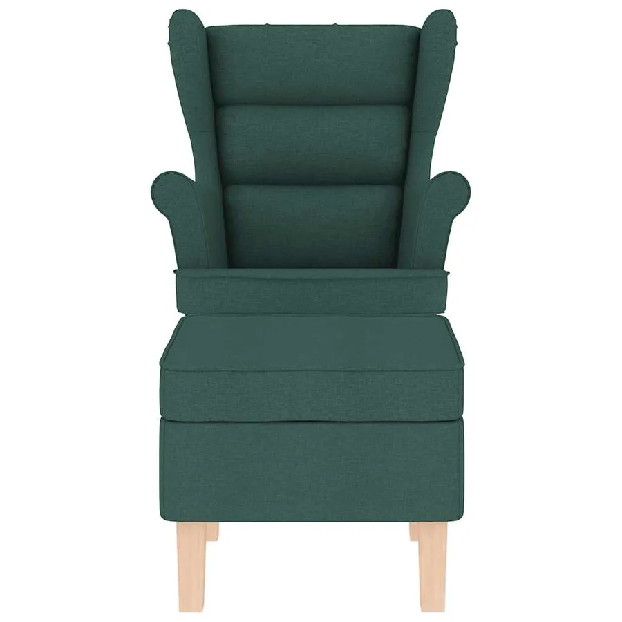 Chaise à bascule avec repose-pied Vert foncé Tissu - 4