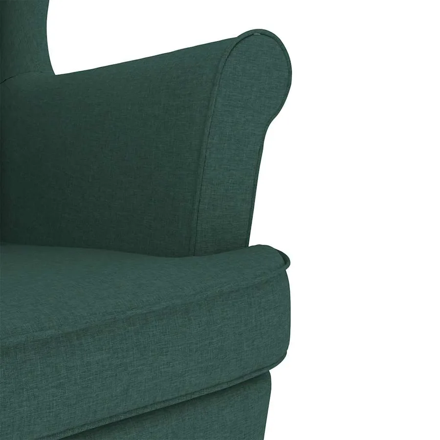 Chaise à bascule avec repose-pied Vert foncé Tissu - 9