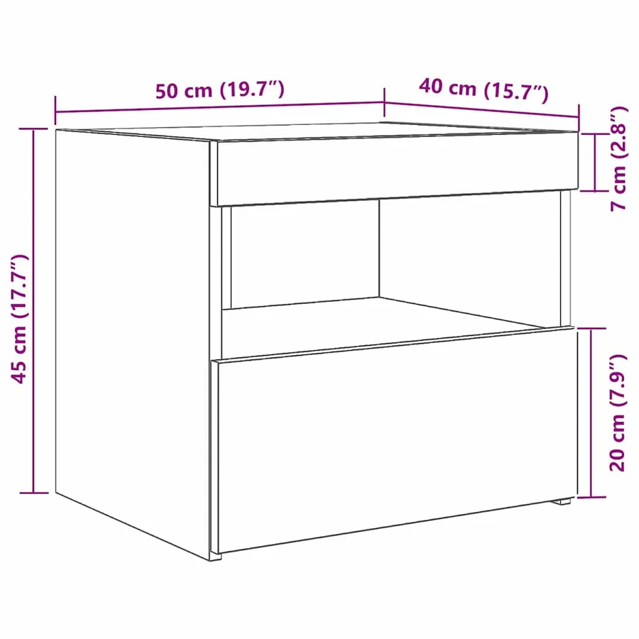 Cabinet de chevet avec tiroir 2 pcs Bois ancien 50 x 40 x 45 cm - 16