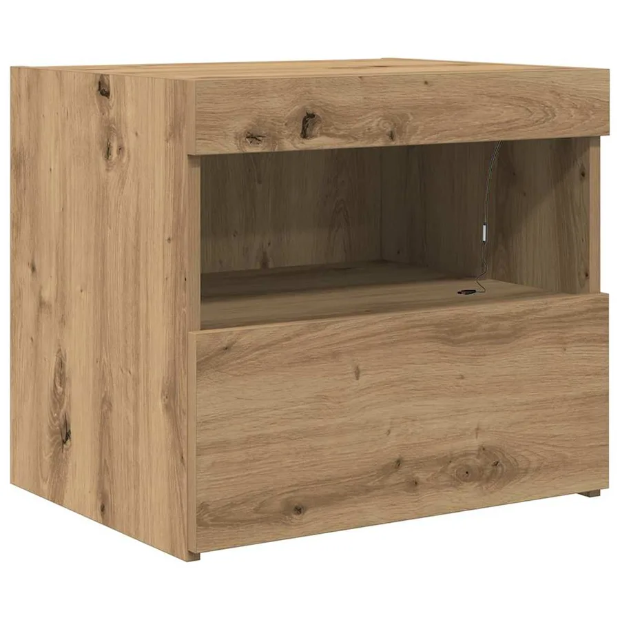 Cabinet de chevet 2 pc Chêne artisanal 50 x 40 x 45 cm - 6