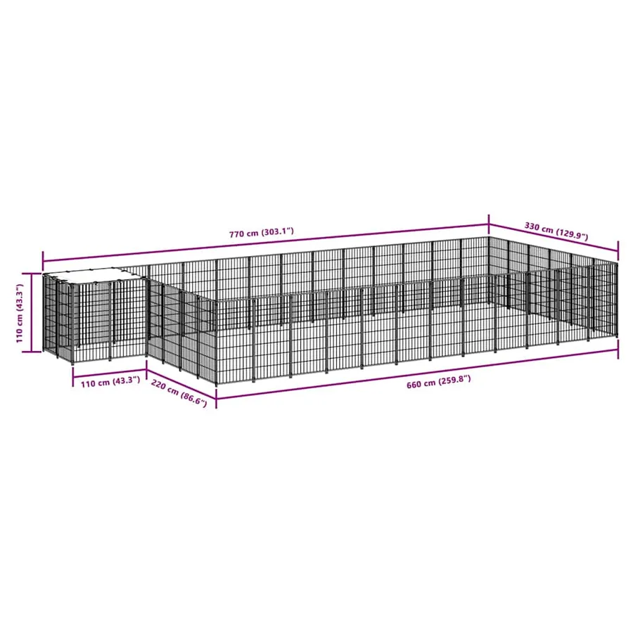 Chenil Noir 22,99 m² Acier - 7