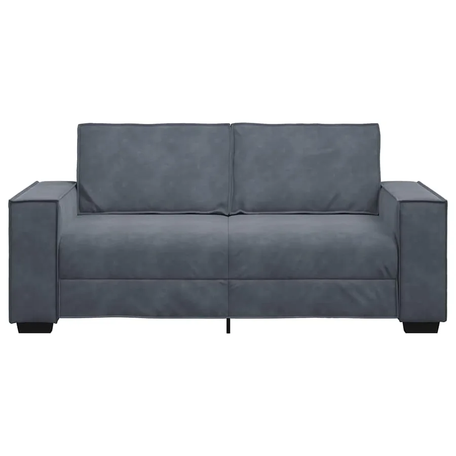 Canapé 2 places gris foncé 180 x 78 x 84 cm velours - 4