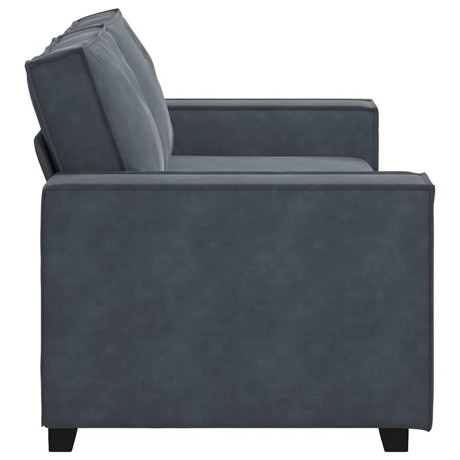 Canapé 2 places gris foncé 180 x 78 x 84 cm velours - 5