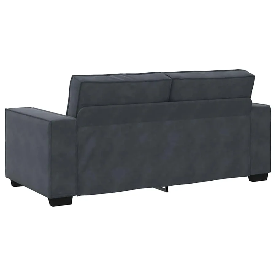 Canapé 2 places gris foncé 180 x 78 x 84 cm velours - 6