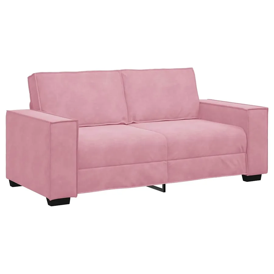 Canapé 2 places rose 180x78x84 cm velours - 2