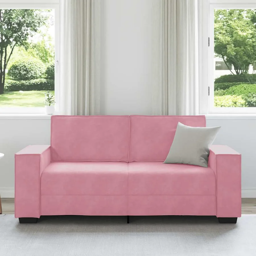 Canapé 2 places rose 180x78x84 cm velours - 3
