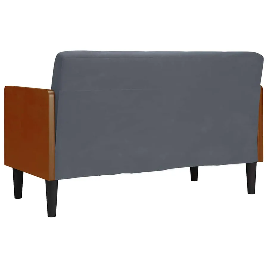 Canapé deux places avec coussins cylindriques gris foncé 110 cm velours - 5