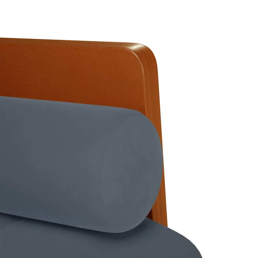 Canapé deux places avec coussins cylindriques gris foncé 110 cm velours - 6