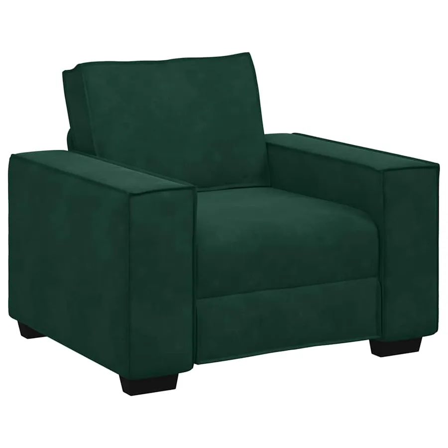 Fauteuil canapé vert foncé 100x78x84 cm velours - 2