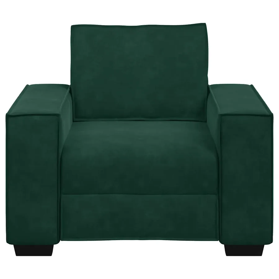 Fauteuil canapé vert foncé 100x78x84 cm velours - 4