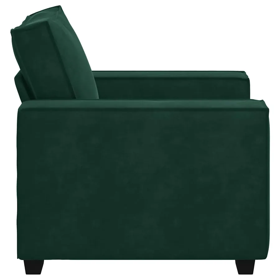 Fauteuil canapé vert foncé 100x78x84 cm velours - 5
