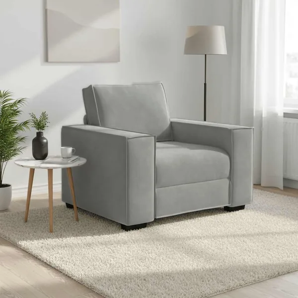 Fauteuil Gris clair 100x78x84 cm Velours