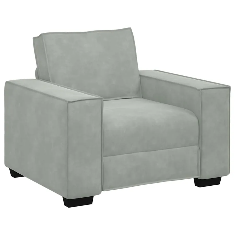 Fauteuil Gris clair 100x78x84 cm Velours - 2
