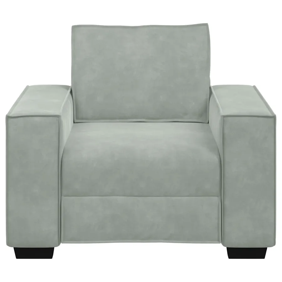 Fauteuil Gris clair 100x78x84 cm Velours - 4