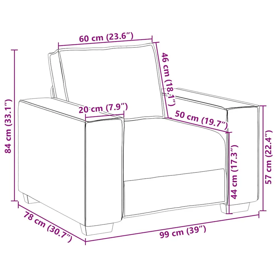 Fauteuil Gris clair 100x78x84 cm Velours - 9