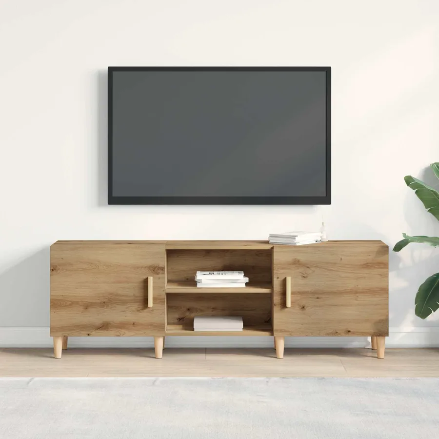 Meuble TV 150 x 30 x 50 cm chêne artisanal Bois d'ingénierie - 4