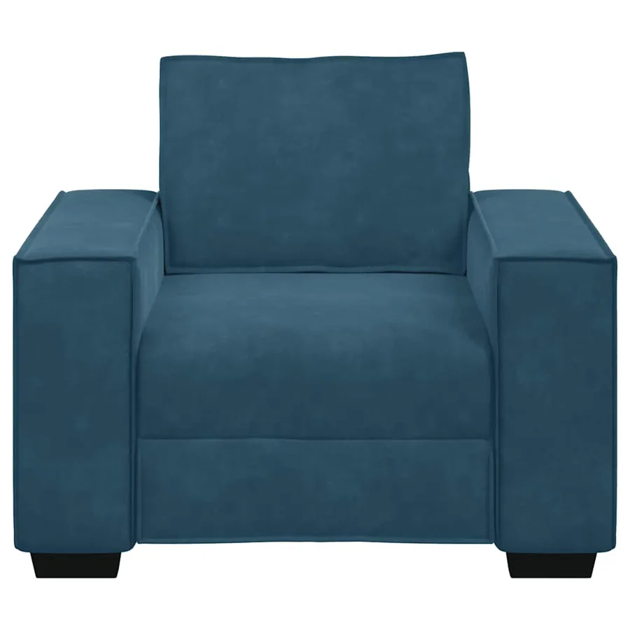 Fauteuil canapé bleu 100x78x84 cm velours - 4