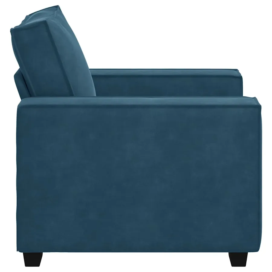 Fauteuil canapé bleu 100x78x84 cm velours - 5