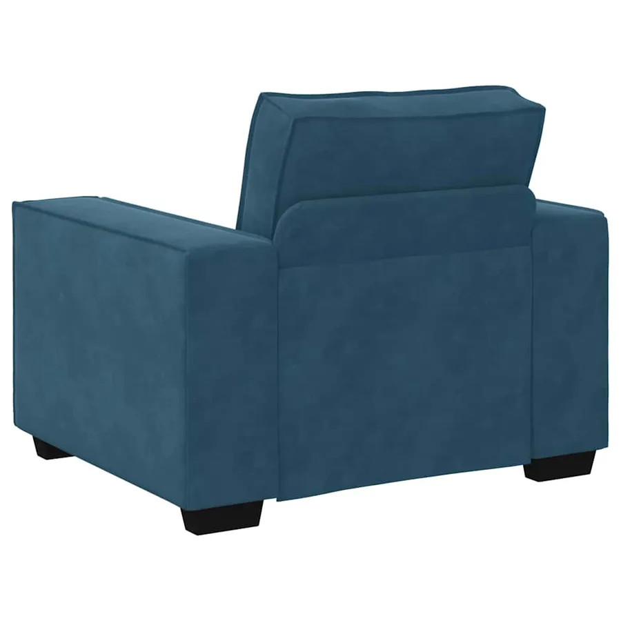 Fauteuil canapé bleu 100x78x84 cm velours - 6