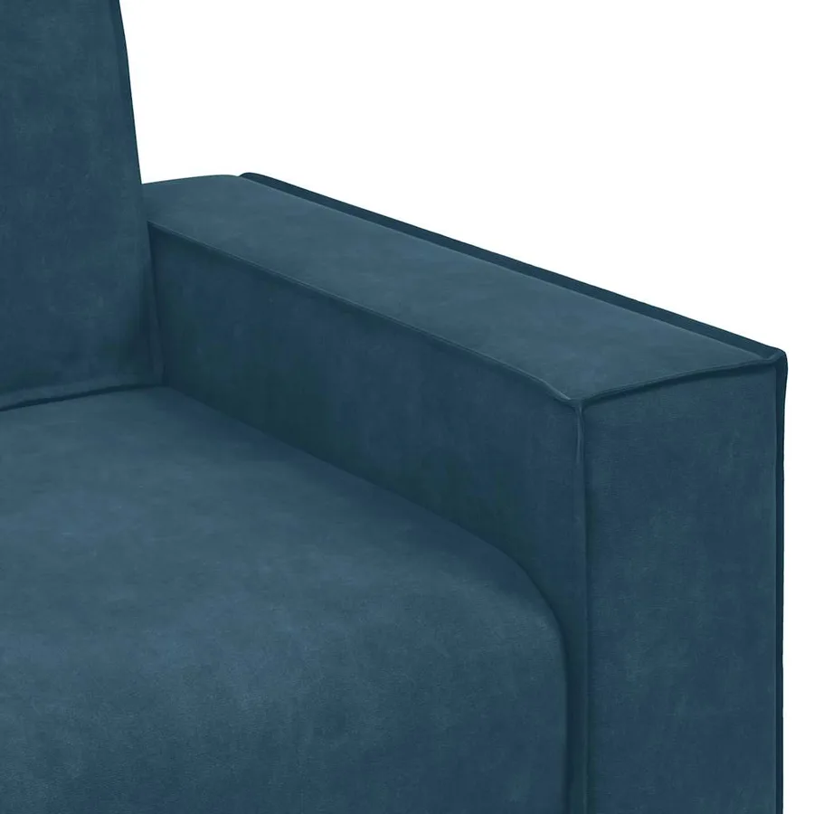Fauteuil canapé bleu 100x78x84 cm velours - 7