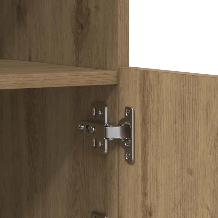 Buffet LED Marron 60,5 x 37 x 67 cm Bois d'ingénierie - 11
