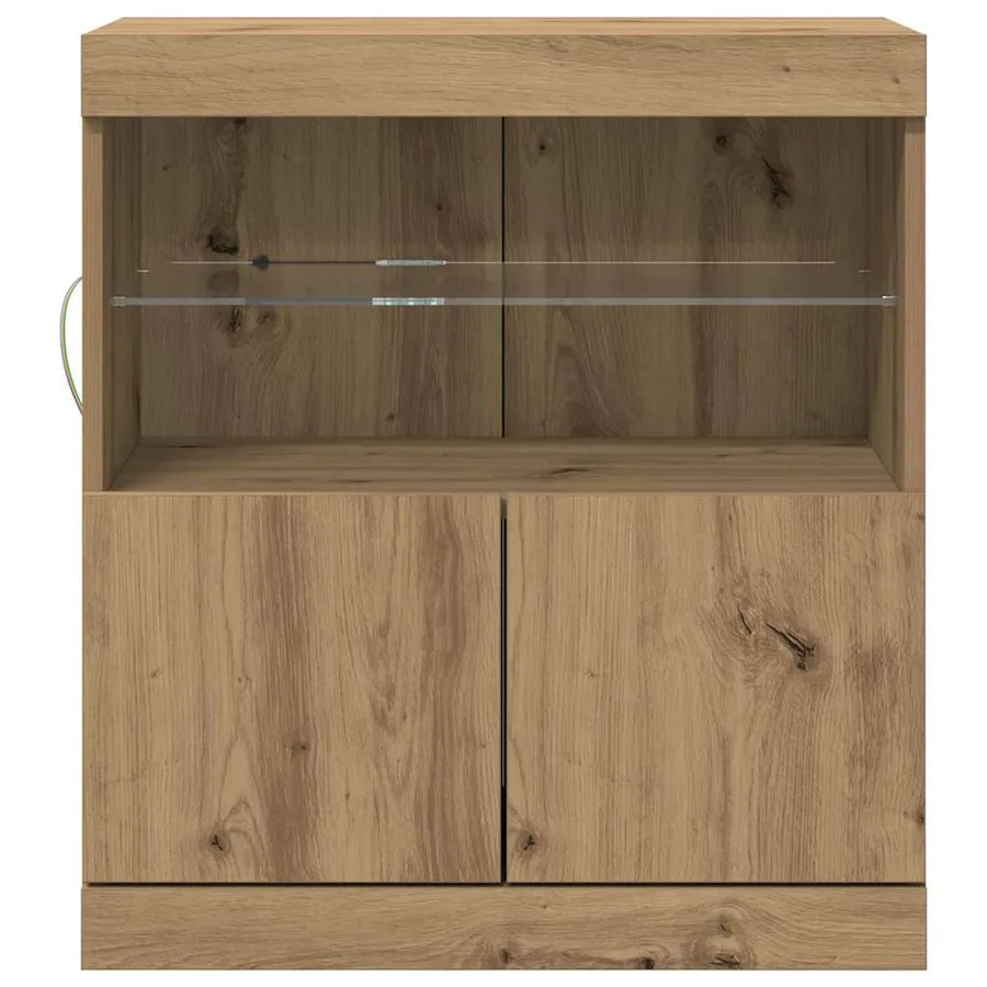 Buffet LED Marron 60,5 x 37 x 67 cm Bois d'ingénierie - 6