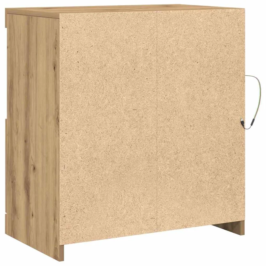 Buffet LED Marron 60,5 x 37 x 67 cm Bois d'ingénierie - 9