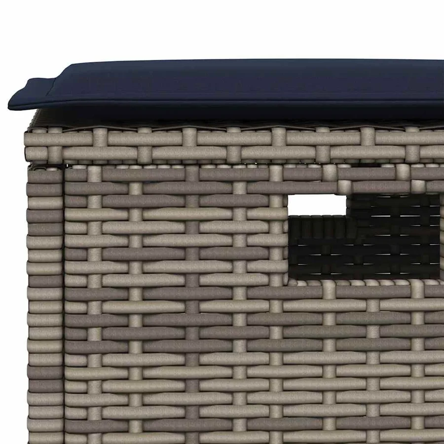 Ensemble à manger de jardin 5 pcs coussins gris résine tressée - 5