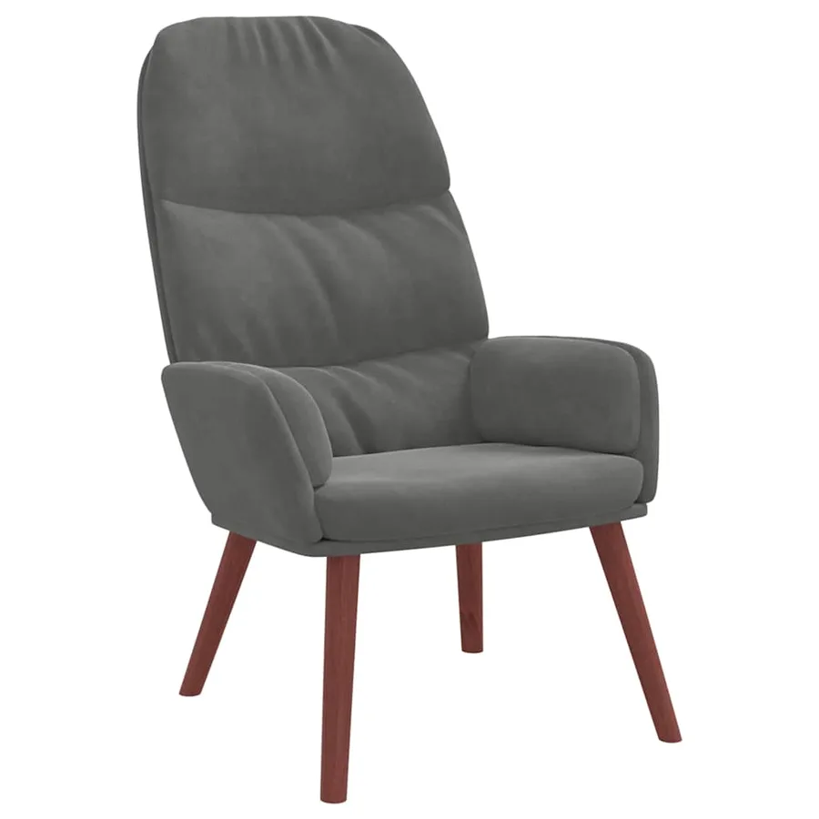 Fauteuil relaxant velours gris foncé - 2