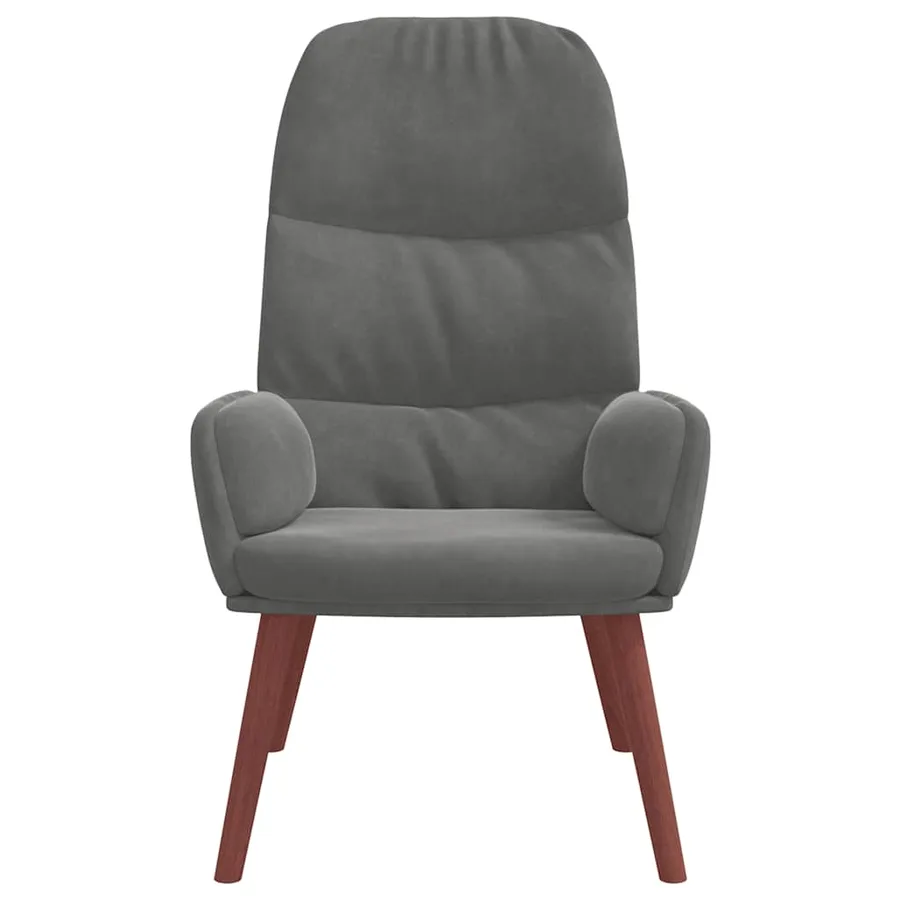 Fauteuil relaxant velours gris foncé - 4