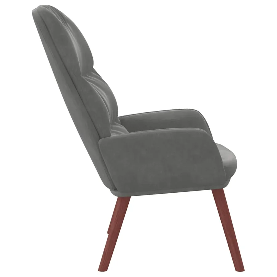 Fauteuil relaxant velours gris foncé - 5